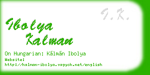 ibolya kalman business card
