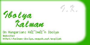 ibolya kalman business card